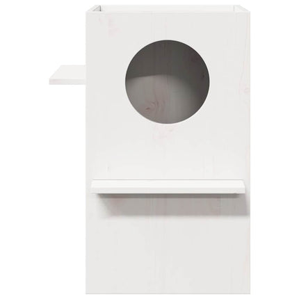 Cuccia per Gatti Bianca 43x43x60 cm in Legno Massello di Pino