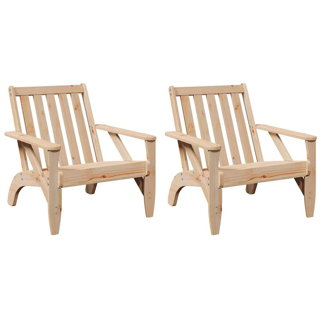 Sedie Adirondack da Giardino 2 pz in Legno Massello di Pino