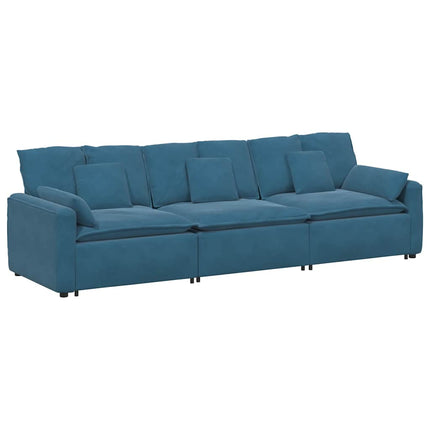 Divano Modulare con Cuscini Blu