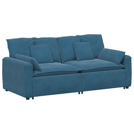 Divano Modulare con Cuscini Blu