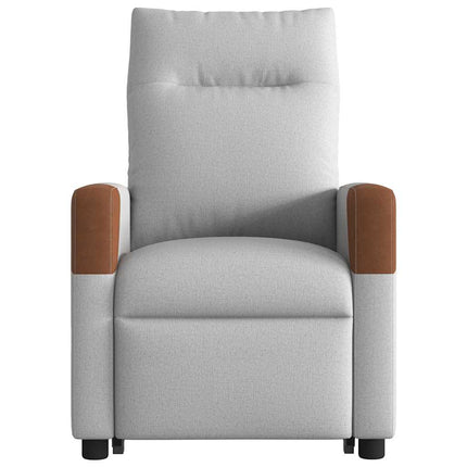 Poltrona Alzapersona Massaggi Elettrica Grigio Nuvola Tessuto