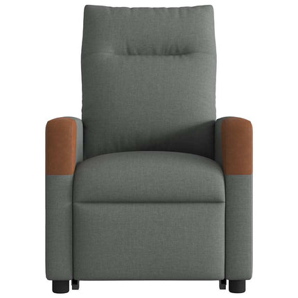 Poltrona Alzapersona Massaggi Elettrica Grigio Scuro Tessuto