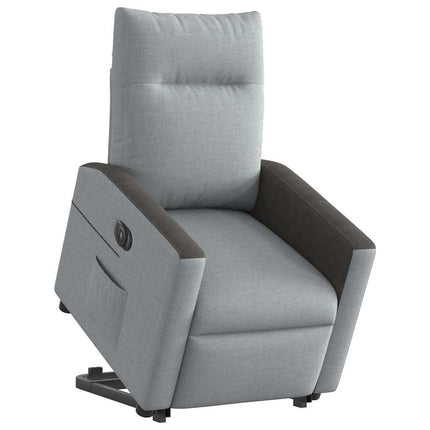 Poltrona Reclinante Alzapersona Elettrica Grigio Chiaro Tessuto