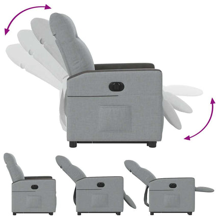 Poltrona Reclinante Alzapersona Elettrica Grigio Chiaro Tessuto