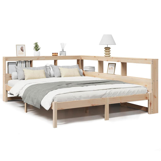 Letto Libreria senza Materasso 135x190 cm in Legno di Pino