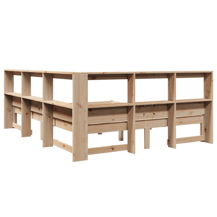 Letto Libreria senza Materasso 135x190 cm in Legno di Pino