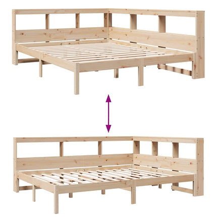 Letto Libreria senza Materasso 135x190 cm in Legno di Pino