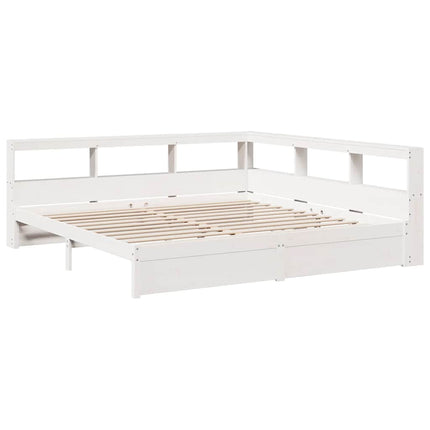 Letto Libreria senza Materasso Bianco 200x200 cm Legno di Pino