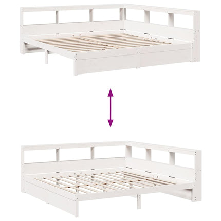 Letto Libreria senza Materasso 160x200 cm in Legno di Pino