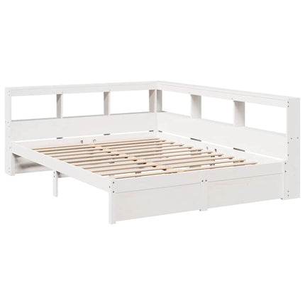 Letto Libreria senza Materasso Bianco 160x200 cm Legno di Pino