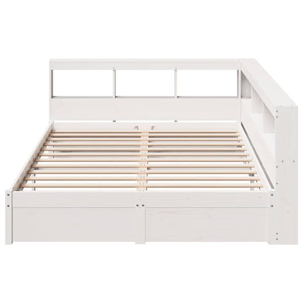 Letto Libreria senza Materasso Bianco 160x200 cm Legno di Pino