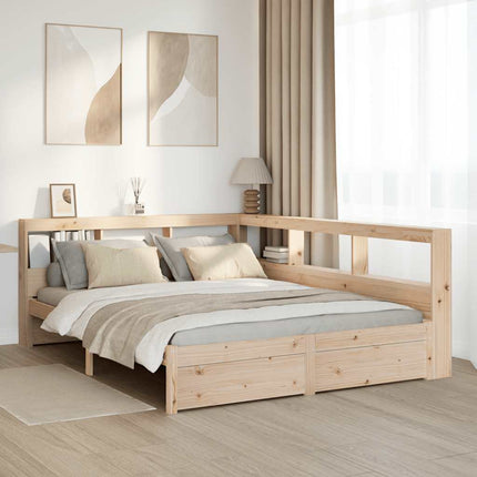 Letto Libreria senza Materasso 150x200 cm in Legno di Pino