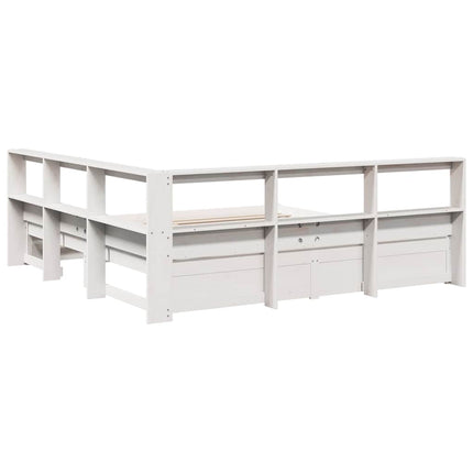 Letto Libreria senza Materasso Bianco 140x190 cm Legno di Pino