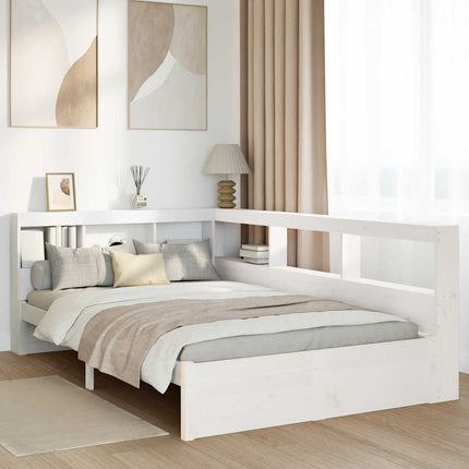 Letto Libreria senza Materasso Bianco 120x190 cm Legno di Pino