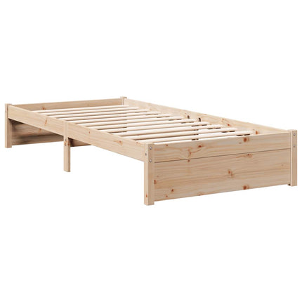 Letto Libreria senza Materasso 90x190 cm Legno Massello Pino