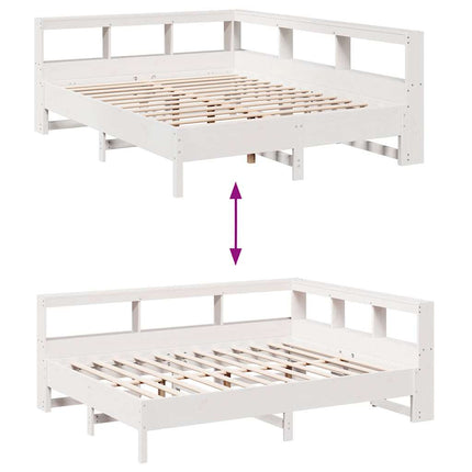 Letto Libreria senza Materasso Bianco 160x200 cm Legno di Pino