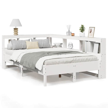 Letto Libreria senza Materasso Bianco 120x190 cm Legno di Pino