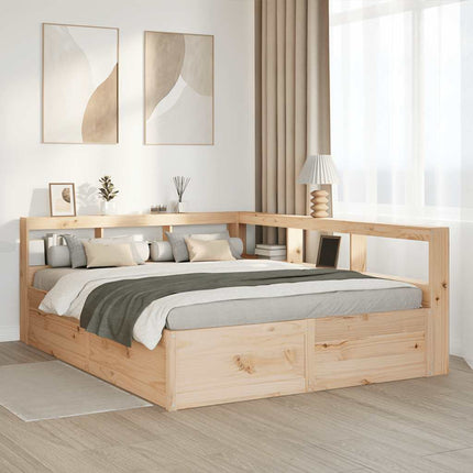 Letto Libreria senza Materasso 140x200 cm in Legno di Pino