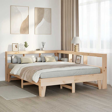 Letto Libreria senza Materasso 150x200 cm in Legno di Pino