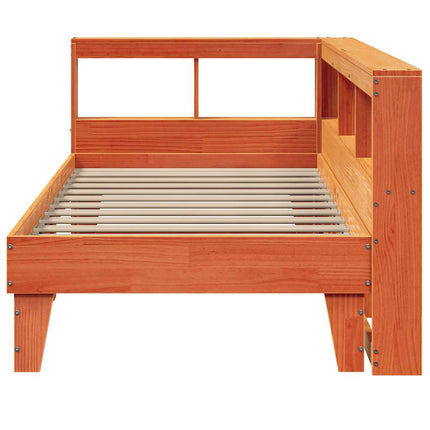 Letto Libreria senza Materasso Marrone Cera 100x200 cm in Pino
