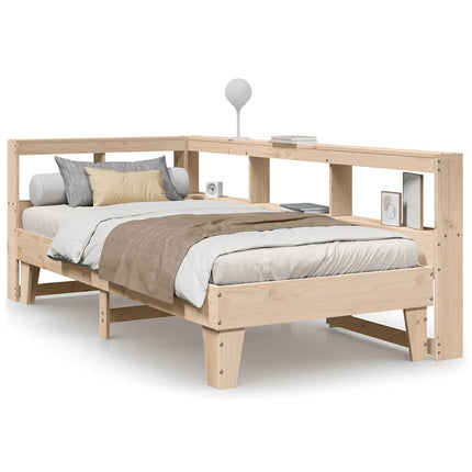 Letto Libreria senza Materasso 90x200 cm Legno Massello Pino