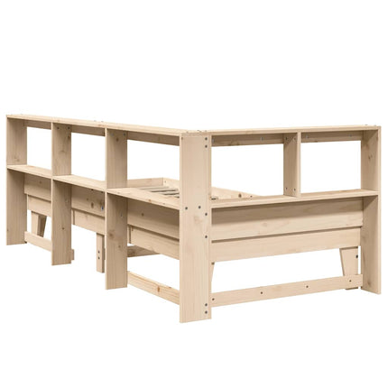 Letto Libreria senza Materasso 90x200 cm Legno Massello Pino