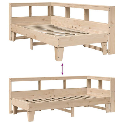 Letto Libreria senza Materasso 90x200 cm Legno Massello Pino