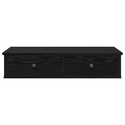 Scaffale a Parete con Cassetti Nero 80x31x17 cm in Truciolato