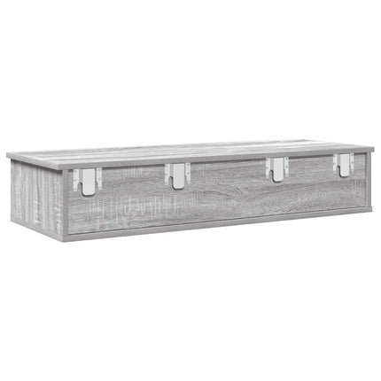 Scaffale a Parete con Cassetti Grigio 100x37,5x19 cm Truciolato
