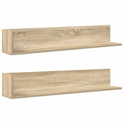 Mensole Parete 2pz Rovere Sonoma 100x16,5x16,5 cm in Truciolato