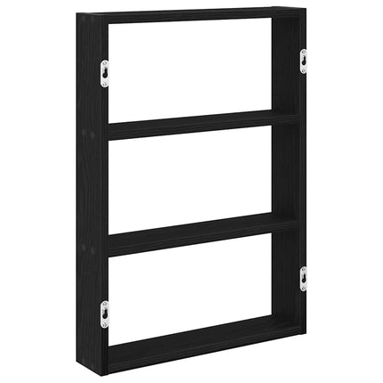 Scaffale a Parete Nero 43x9x60 cm in Legno Multistrato