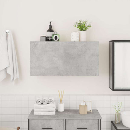 Mobile da Bagno a Parete Grigio Cemento 80x25x40 cm Truciolato