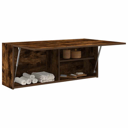 Armadietto Bagno Rovere Fumo 100x25x40 cm in Truciolato