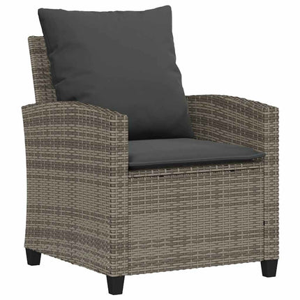 Set Divani da Giardino 4 pz con Cuscini in Polyrattan Grigio