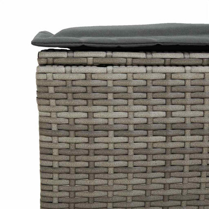 Set Divani da Giardino 4 pz con Cuscini in Polyrattan Grigio