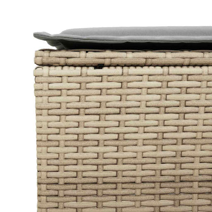 Set Divano da Giardino 4 pz con Cuscini Beige in Polyrattan