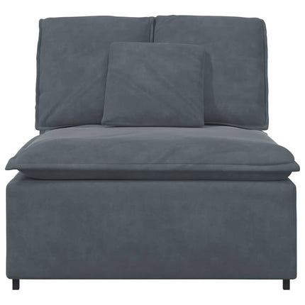 Modulo Centrale Divano Modulare con Cuscini Grigio Scuro 100 cm