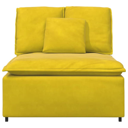 Modulo Centrale Divano Modulare con Cuscini Giallo 100 cm