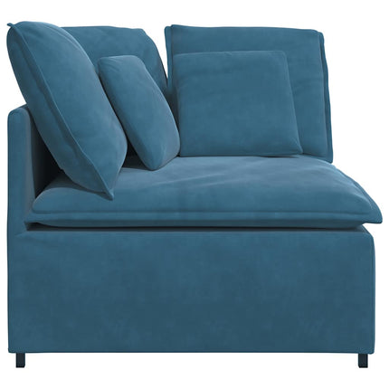 Modulo Angolare Divano Modulare con Cuscini Blu 100 cm