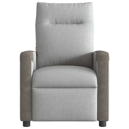 Poltrona Reclinabile in Tessuto Grigio Nuvola