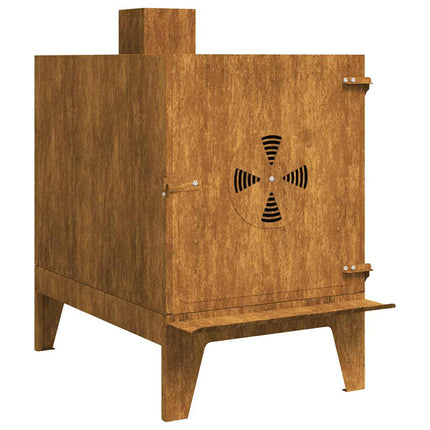 Stufa da Campeggio 35x50x60 cm in Acciaio Corten