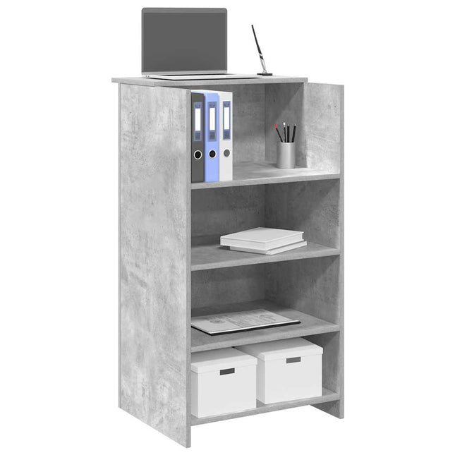Banco Reception Grigio Cemento 55x50x103,5 cm Legno Multistrato