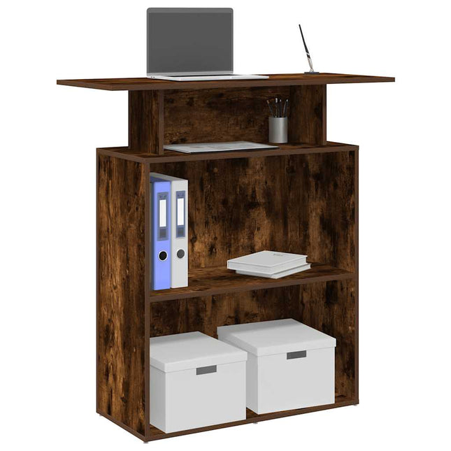 Banco Reception Rovere Fumo 100x40x104 cm in Legno Multistrato