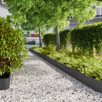Bordure per Prato 10 pz Nere Acciaio Laminato a Freddo
