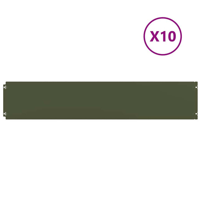 Bordure per Prato 10 pz Verde Oliva Acciaio Laminato a Freddo
