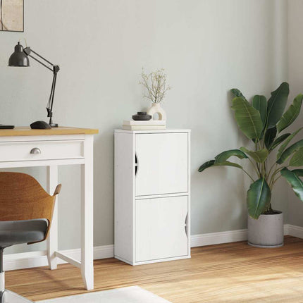 Armadietto Laterale ODDA Bianco 40x24x79 cm Legno Massello Pino