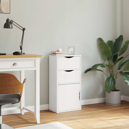 Armadietto Laterale con Cassetti ODDA Bianco 40x24x79 cm