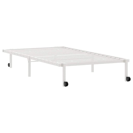 Giroletto senza Materasso Pieghevole Bianco 100x190 cm Acciaio