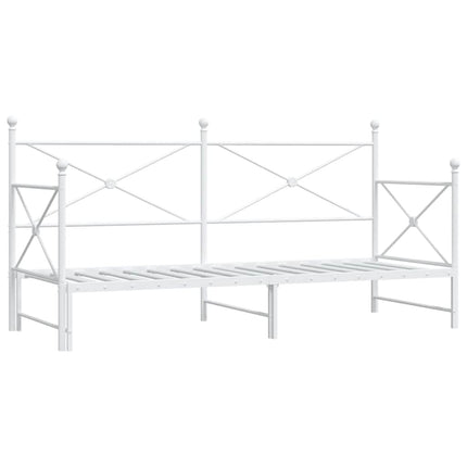 Divano Letto Estraibile senza Materasso Bianco 90x200cm Acciaio