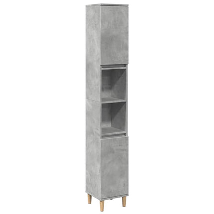 Set Mobili da Bagno 3 pz Grigio Cemento in Legno Multistrato